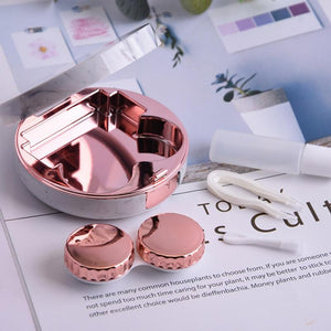 Marble Design Contact Lens Storage Case With Mirror