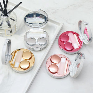 Marble Design Contact Lens Storage Case With Mirror