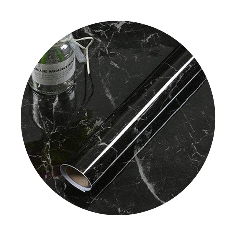 Decorative Stickers 5 Meter Marble Vinyl Film Black Wallpaper Sheet Furniture Wrap