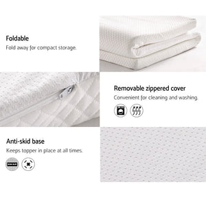 Giselle Bedding Memory Foam Mattress Topper W/Cover 8Cm - King