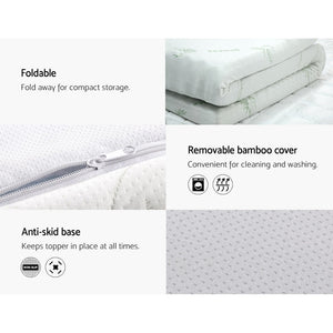 Giselle Bedding Cool Gel Memory Foam Mattress Topper W/Bamboo Cover 8Cm - Single