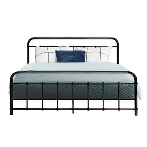 Artiss Leo Metal Bed Frame - Queen (Black)