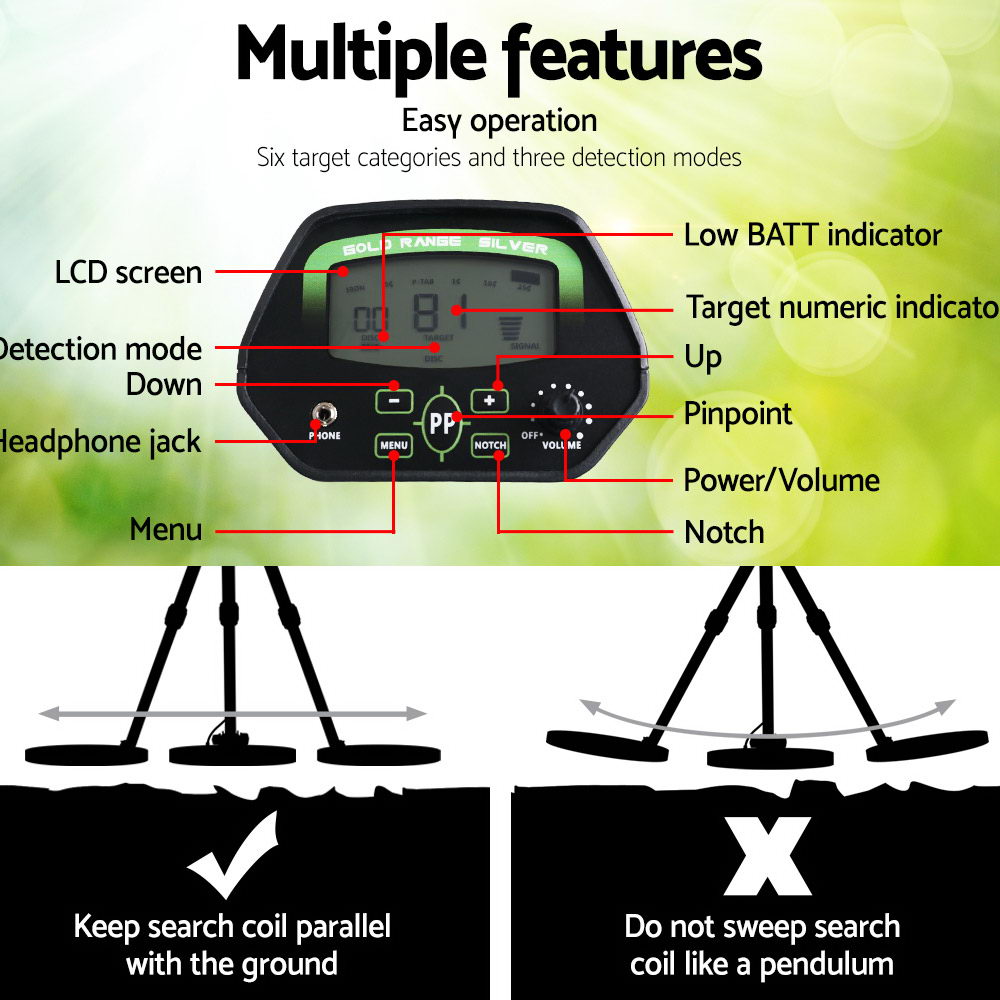 Deep Metal Detector Pinpointer Sensitive Searching Gold Digger Treasure Hunter