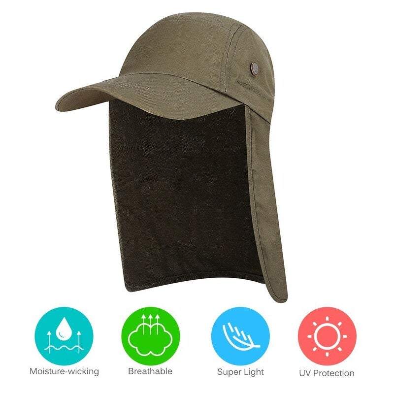 Fishing Tackle Men And Women Sun Protection Cap Army Black