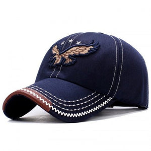 Men Baseball Cap Eagle Embroidery Pattern Outdoor Sun Block Hat Blueberry