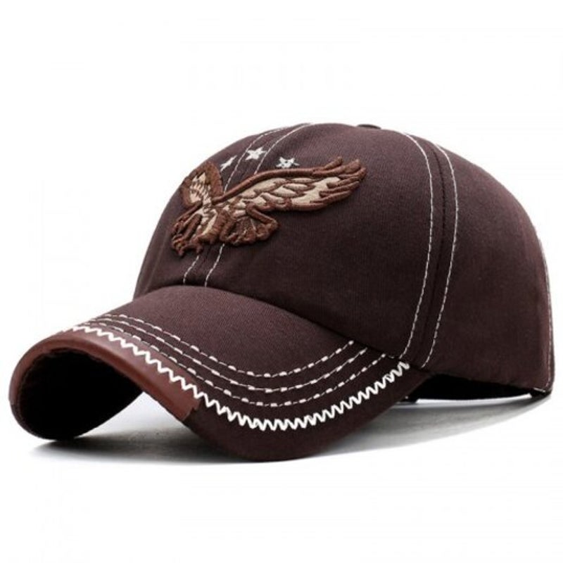 Men Baseball Cap Eagle Embroidery Pattern Outdoor Sun Block Hat Blueberry