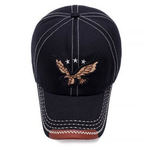 Men Baseball Cap Eagle Embroidery Pattern Outdoor Sun Block Hat Blueberry