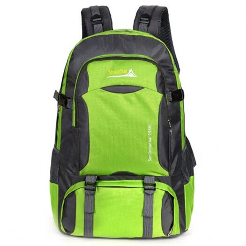 Men's Backpack Waterproof Nylon Large Capacity Outdoor Mountaineering Bag Green