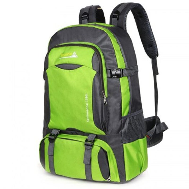 Men's Backpack Waterproof Nylon Large Capacity Outdoor Mountaineering Bag Green