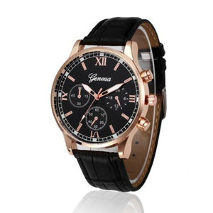 Men's Quartz Watch Fashion Business Style Casual Accessory Black