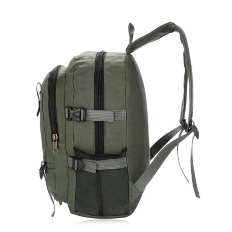 Men Trendy Outdoor Large Capacity Canvas Backpack Army Green