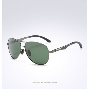 Men Polarized Uv 400 Metal Framed Aviator Sunglasses Green