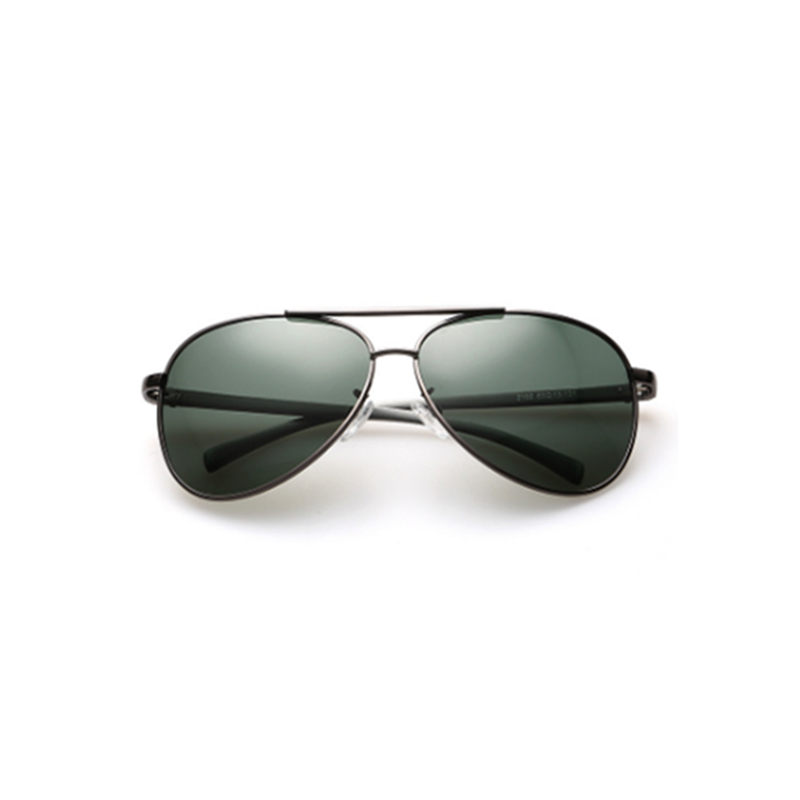 Men Polarized Uv 400 Metal Framed Aviator Sunglasses Green