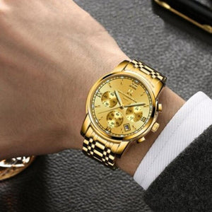 Veile Studios Mens Luxury Gold Wristwatches Male Brand Watches Quartz Man Clocks Waterproof Stainless Steel Fashion Busi