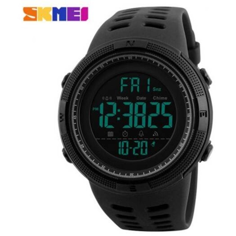 Mens Sports Dive 50M Digital Led Military Casual Electronics Wrist Watches Black