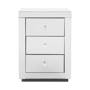 Artiss Mirrored Bedside Table Drawers Furniture Glass Presia Silver