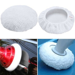 Microfiber Sponge Cover Auto Polishing Machine Waxing Buffer Bonnet Pad White