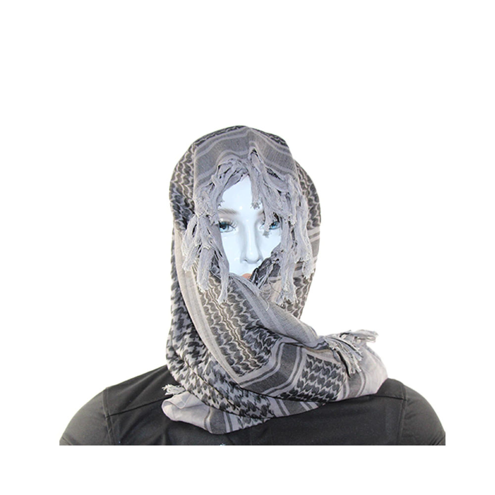 2Pcs Military Arab Keffiyeh Shemagh Scarf Cotton Winter Shawl Neck Warmer Cover Head Wrap Windproof Tactical Camping Men