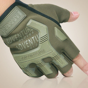 Tactical Anti Slip Half Finger Gloves For Outdoor Sports Army Green