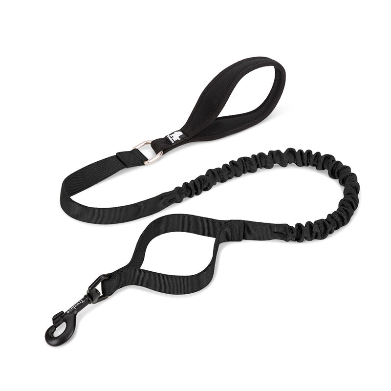 Dog Flexible Neoprene Padded Handle Leash Black - S