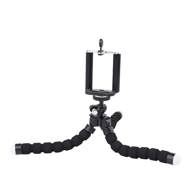 Mini Flexible Sponge Octopus Tripod Without Remote Control Black