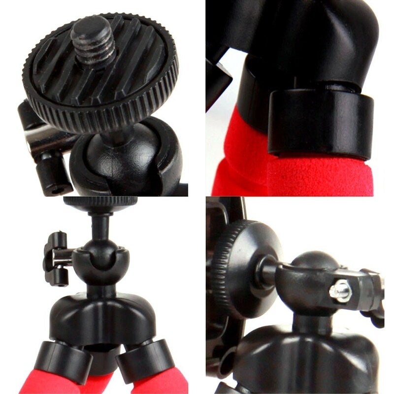 Mini Flexible Sponge Octopus Tripod Without Remote Control Black