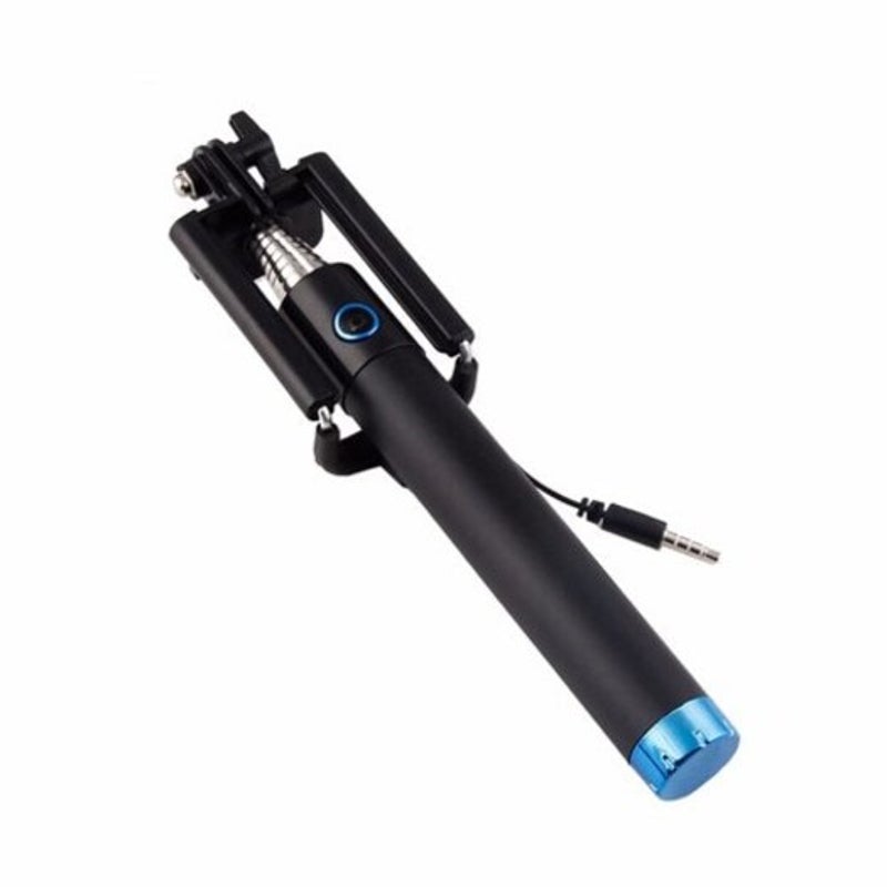 Mini Retractable Handheld Monopod Wired Selfie Stick Ocean Blue