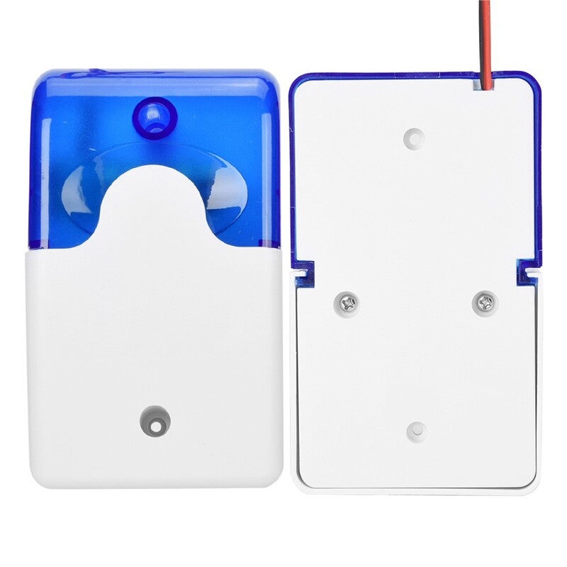 Mini Wired Strobe Siren Sound Alarm Flashing Red Light For Home Security Protect System 110Db Blue