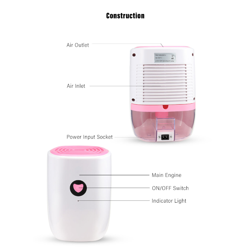 Hod Health And Home Mini Mute Dehumidifier Bedroom Dryer Office Basement Household