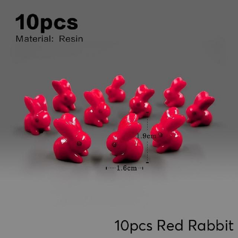 Mini Rabbit Resin Bunny Figurines Fairy Garden Micro Landscape Home Decorations