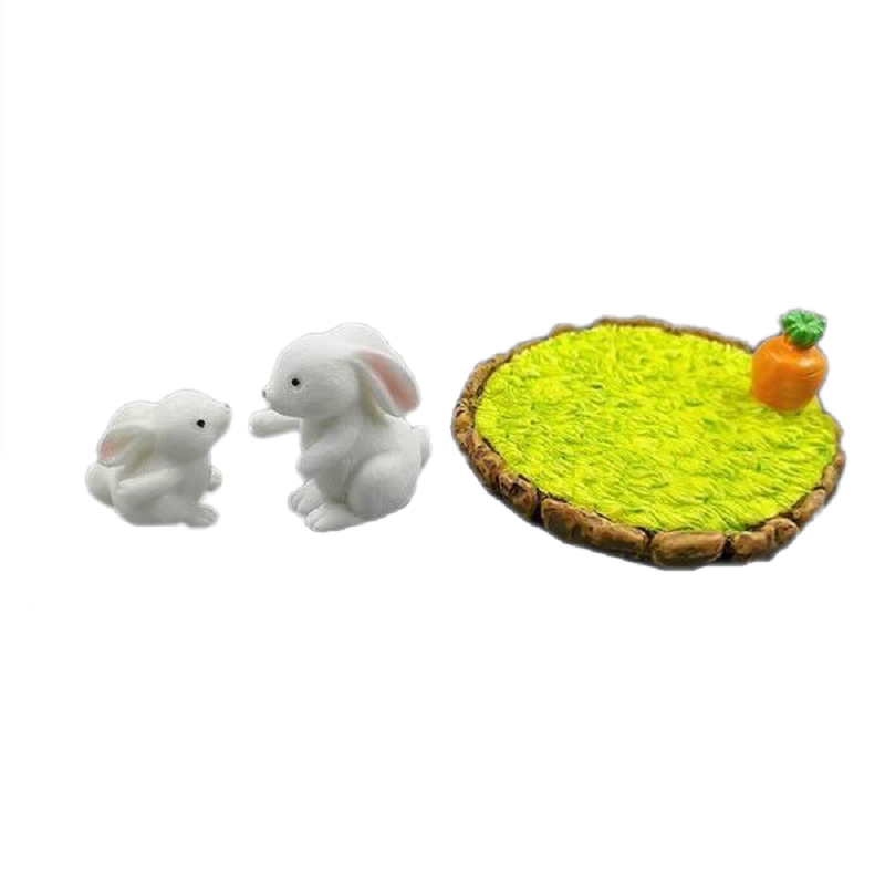 Mini Rabbit Resin Bunny Figurines Fairy Garden Micro Landscape Home Decorations