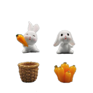 Mini Rabbit Resin Bunny Figurines Fairy Garden Micro Landscape Home Decorations