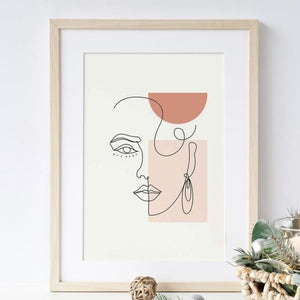 Abstract Visage Canvas Simple Modern Woman Print Home Decor Wall Art