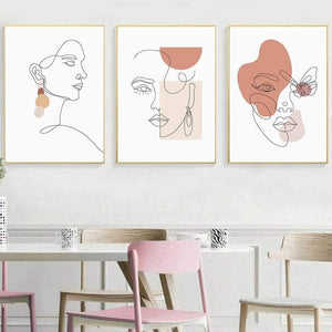 Abstract Visage Canvas Simple Modern Woman Print Home Decor Wall Art