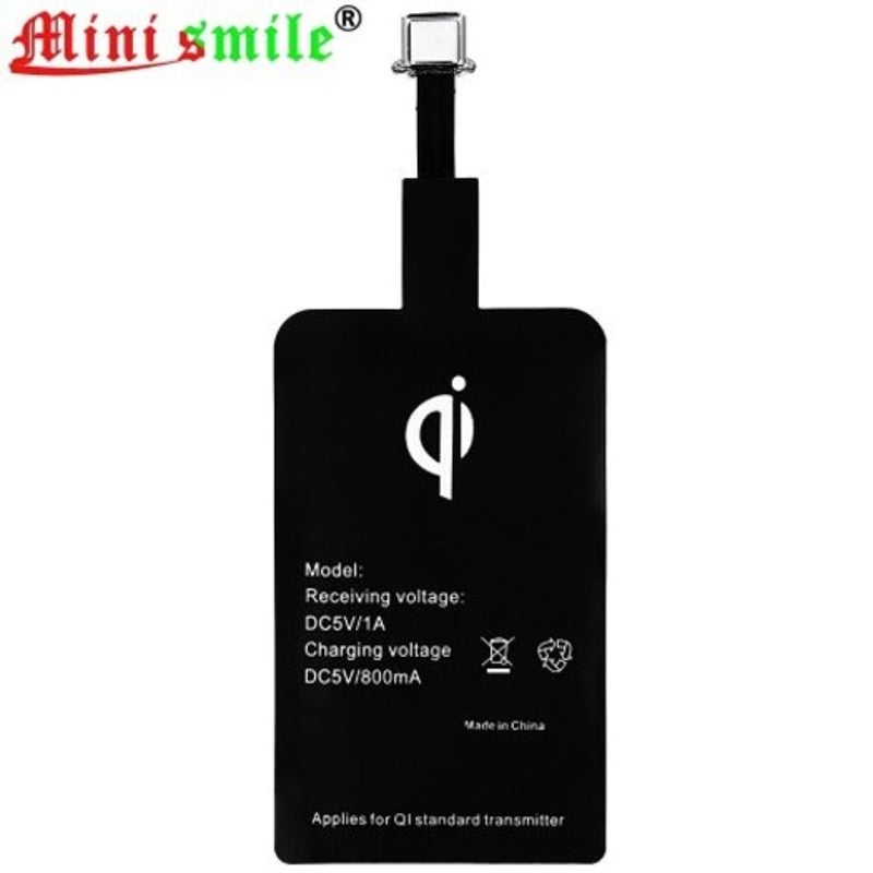 2Pcs 5V 1A Qi Type C Wireless Charging Receiver Patch Acceptor Kit Black Pack Of