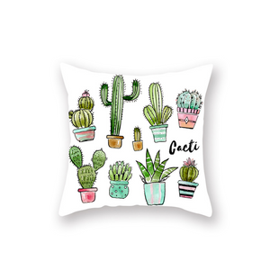 3Pcs Mint Green Plant Cactus Cushion Pillow Sleeve Decorative Pillowcases