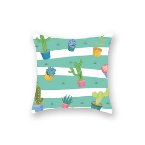 3Pcs Mint Green Plant Cactus Cushion Pillow Sleeve Decorative Pillowcases