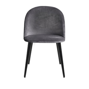 Artiss Set Of 2 Velvet Modern Dining Chair - Dark Grey