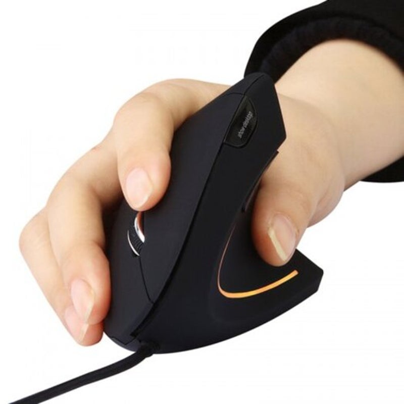 E1803 Ergonomic Vertical Usb Wired Mouse Black