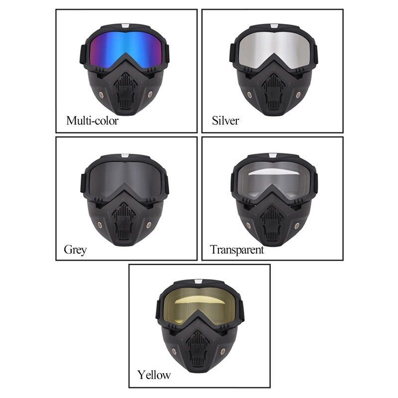 Modular Mask Detachable Goggles Transparent