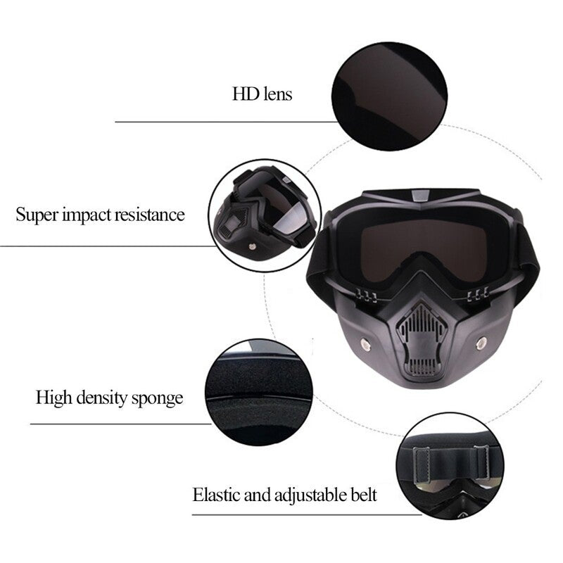 Modular Mask Detachable Goggles Transparent