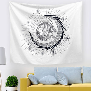 Moon On Wall Tapestry