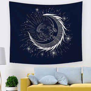 Moon On Wall Tapestry