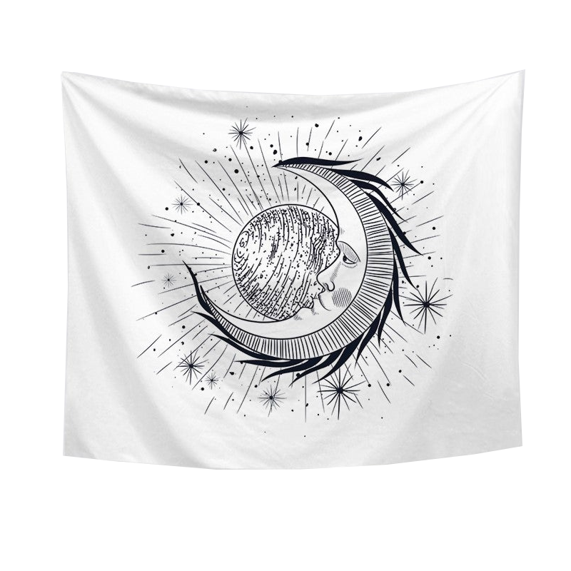 Moon On Wall Tapestry