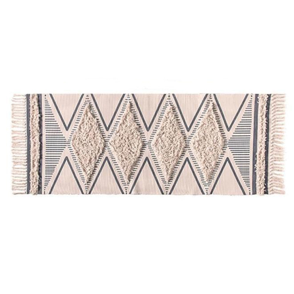 Boho Moroccan Cotton Hand Woven Rug