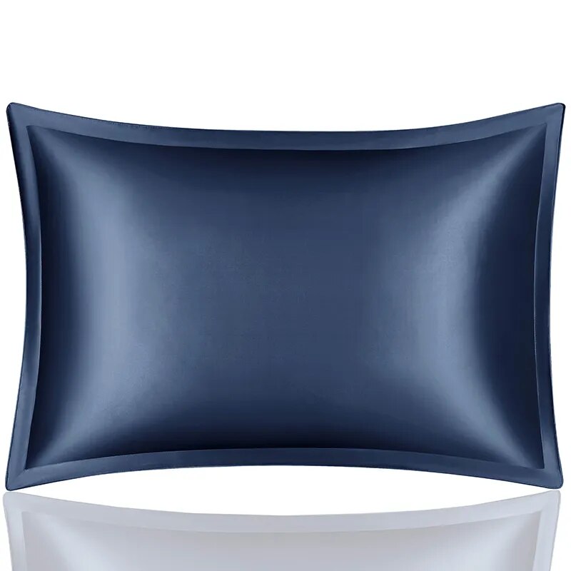 Pillowcase 50X75cm Blue Pure Real Silk For Comfortable Home Bed Use