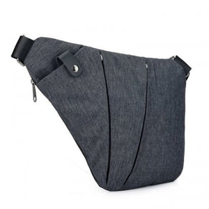 Multi Function Anti Theft Men's Canvas Chest Bag Gray