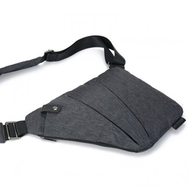 Multi Function Anti Theft Men's Canvas Chest Bag Gray