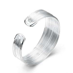 Veile Studios Multi Line Bracelet Fashion Round Shape Silver