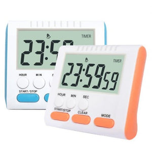 Multifunctional English Large Screen Digital Kitchen Timer Orange